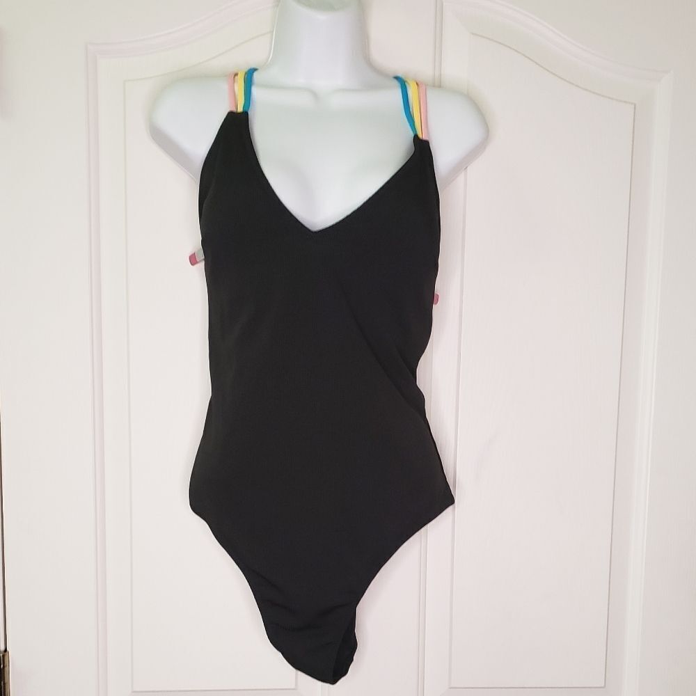 NWOT Swimsuit One Piece Multicolor Straps